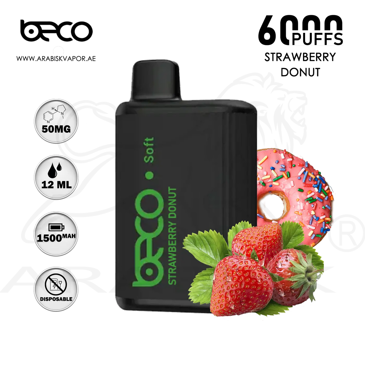 Beco Soft 6000 classic tobacco, smooth vape experience, clean tobacco flavor, ergonomic soft-touch vape, Sheikh Zayed Road drive - Buy BECO SOFT 6000 Puffs - Strawberry Donut Disposable Device ...