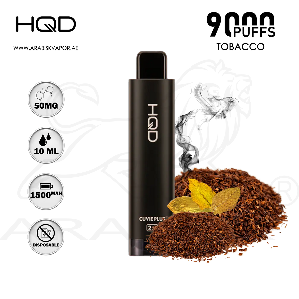HQD CUVIE PLUS 2.0 9000 PUFFS 50MG - TOBACCO | DISPOSABLE DEVICE Arabisk Vape HQD CUVIE PLUS 2.0 9000 PUFFS 50MG - TOBACCO | DISPOSABLE DEVICE Arabisk Vape