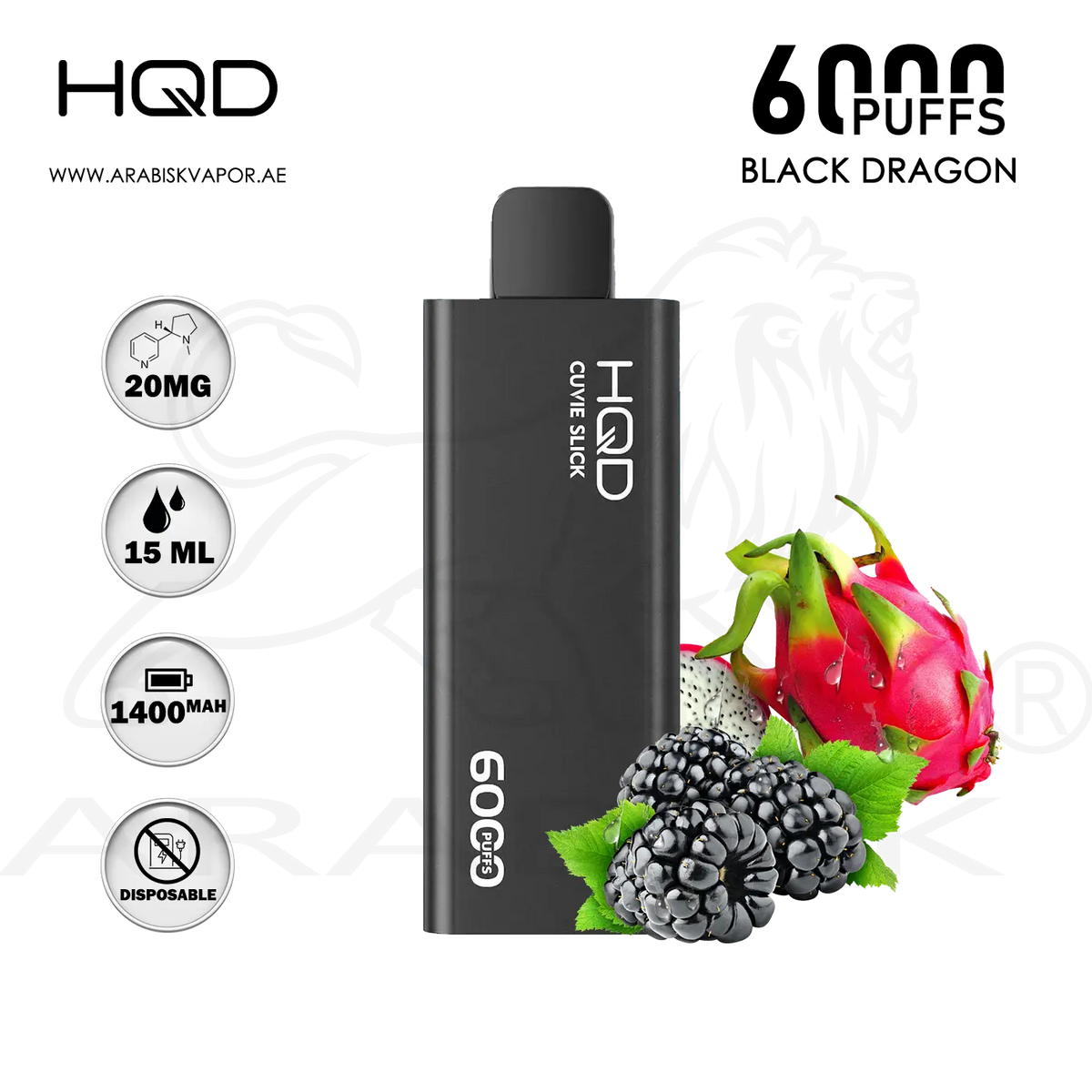 HQD CUVIE SLICK 6000 PUFFS 20MG