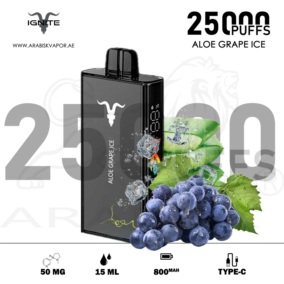 IGNITE V250 25000 PUFFS 50MG - ICY MINT
