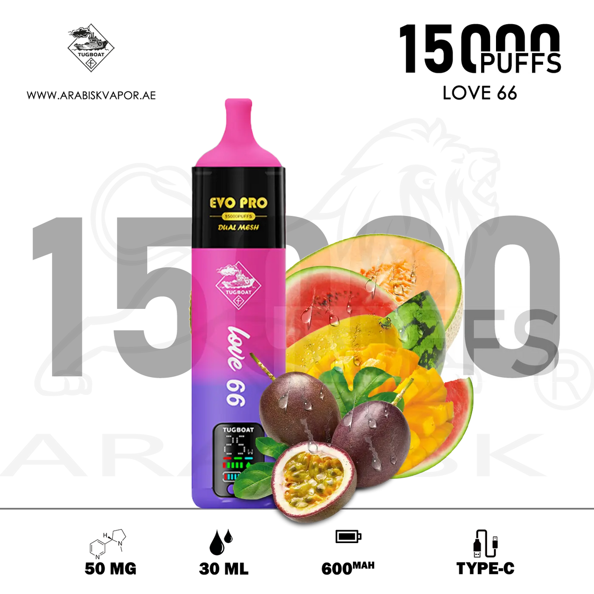 TUGBOAT EVO PRO 15000 PUFFS 50MG