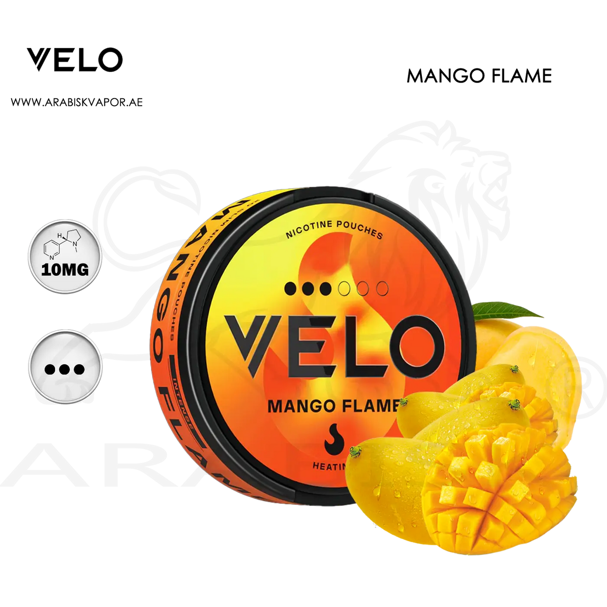 VELO NICOTINE POUCHES - MANGO FLAME Arabisk Vape VELO NICOTINE POUCHES - MANGO FLAME Arabisk Vape