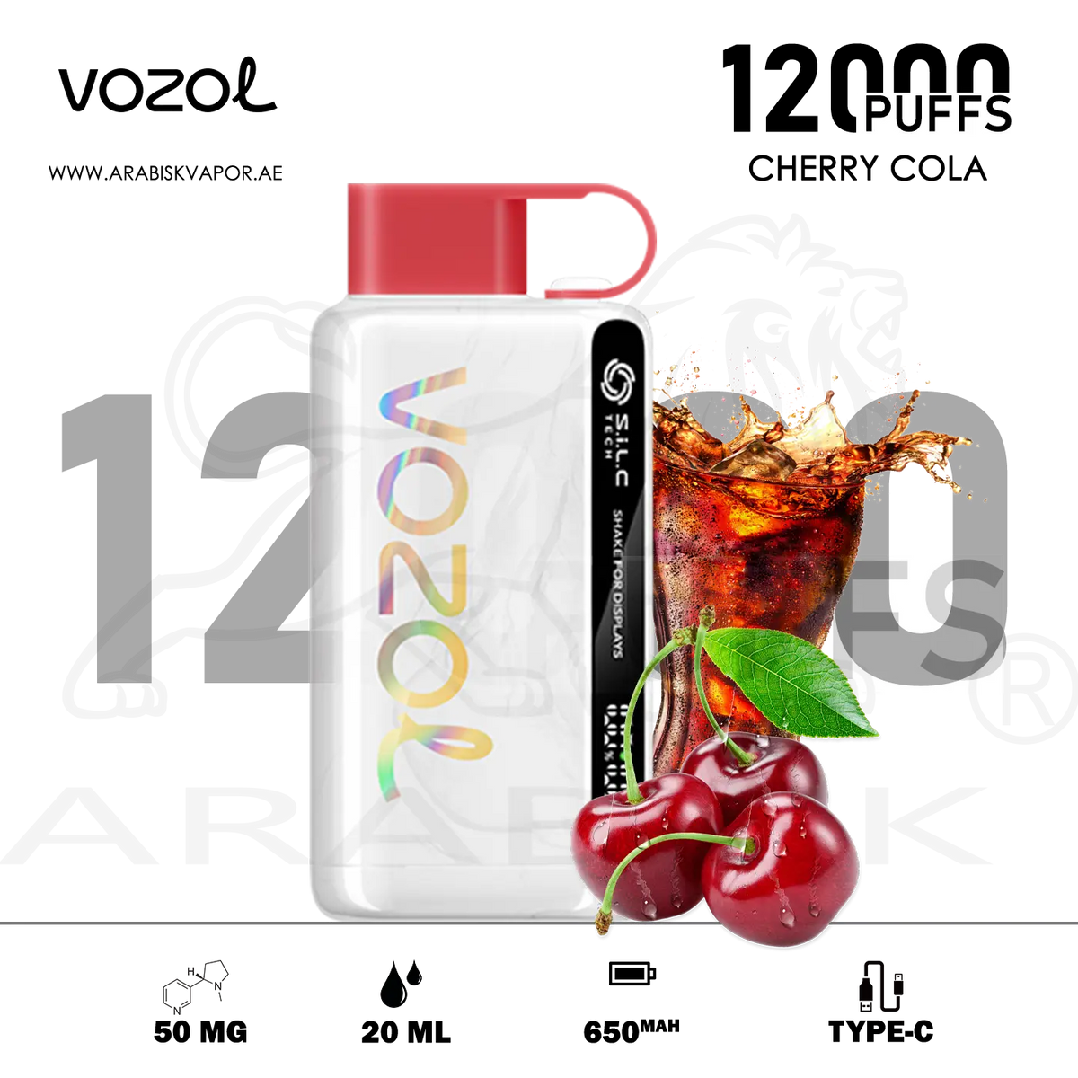 VOZOL STAR 12000 PUFFS - CHERRY COLA