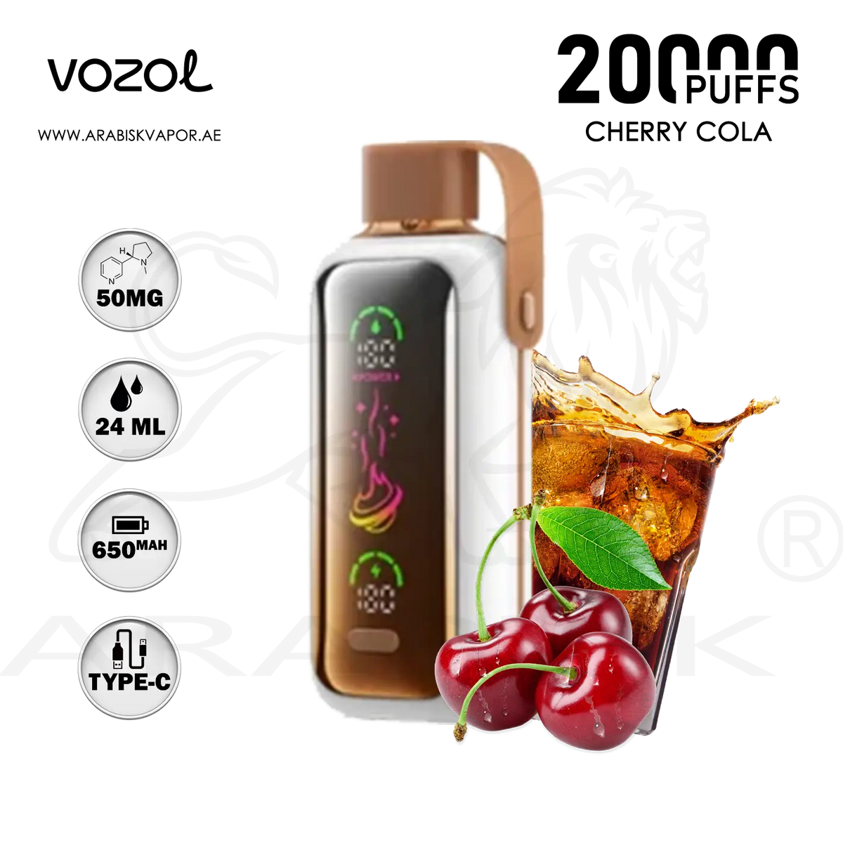 VOZOL STAR 20000 PUFFS 50MG - CHERRY COLA | DISPOSABLE DEVICES Arabisk Vape VOZOL STAR 20000 PUFFS 50MG - CHERRY COLA | DISPOSABLE DEVICES Arabisk Vape