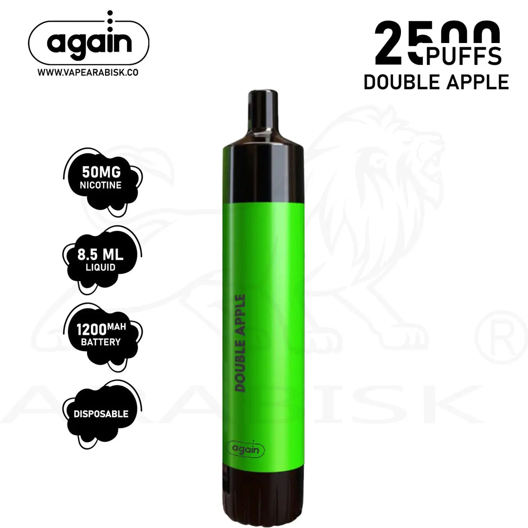 AGAIN DAYMAX 2500 PUFFS 50MG - DOUBLE APPLE Again