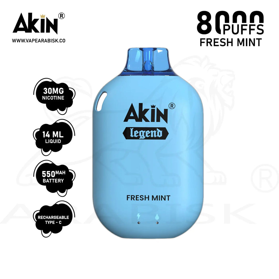 AKIN LEGEND 8000 PUFFS 30MG - FRESH MINT 