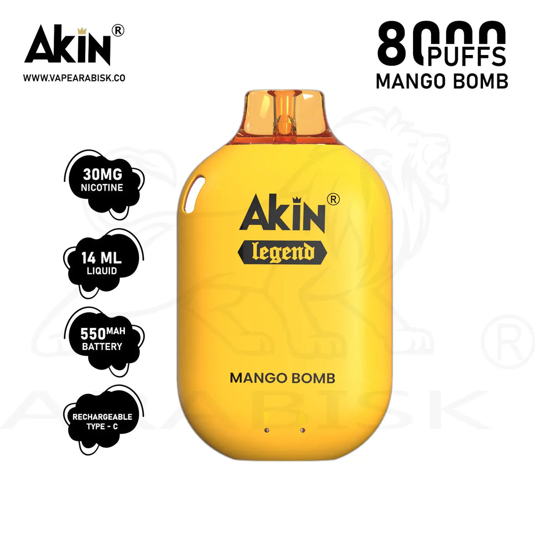 AKIN LEGEND 8000 PUFFS 30MG - MANGO BOMB 