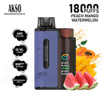 Load image into Gallery viewer, AKSO SUPA POWER DTL18000 PUFFS 6MG - PEACH MANGO WATERMELON 
