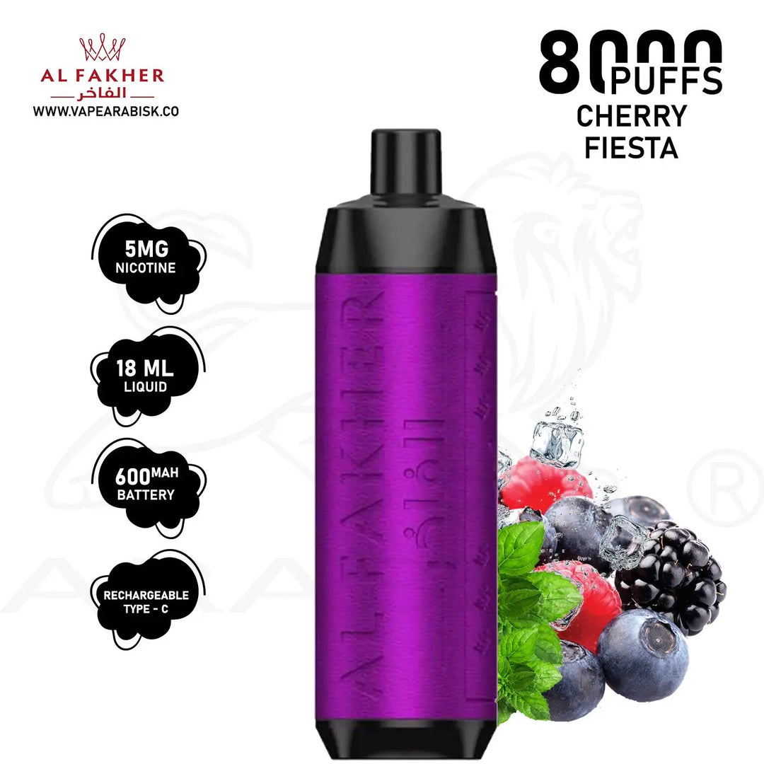 AL FAKHER CROWN BAR 8000 PUFFS 5MG - CHERRY FIESTA 