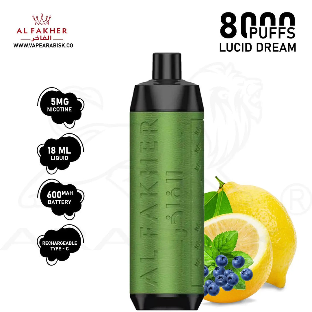 AL FAKHER CROWN BAR 8000 PUFFS 5MG - LUCID DREAM 