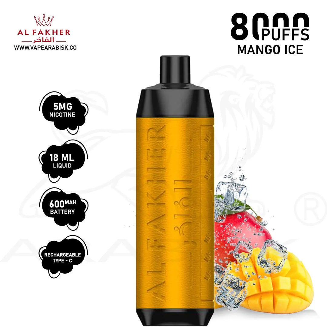 AL FAKHER CROWN BAR 8000 PUFFS 5MG - MANGO ICE 