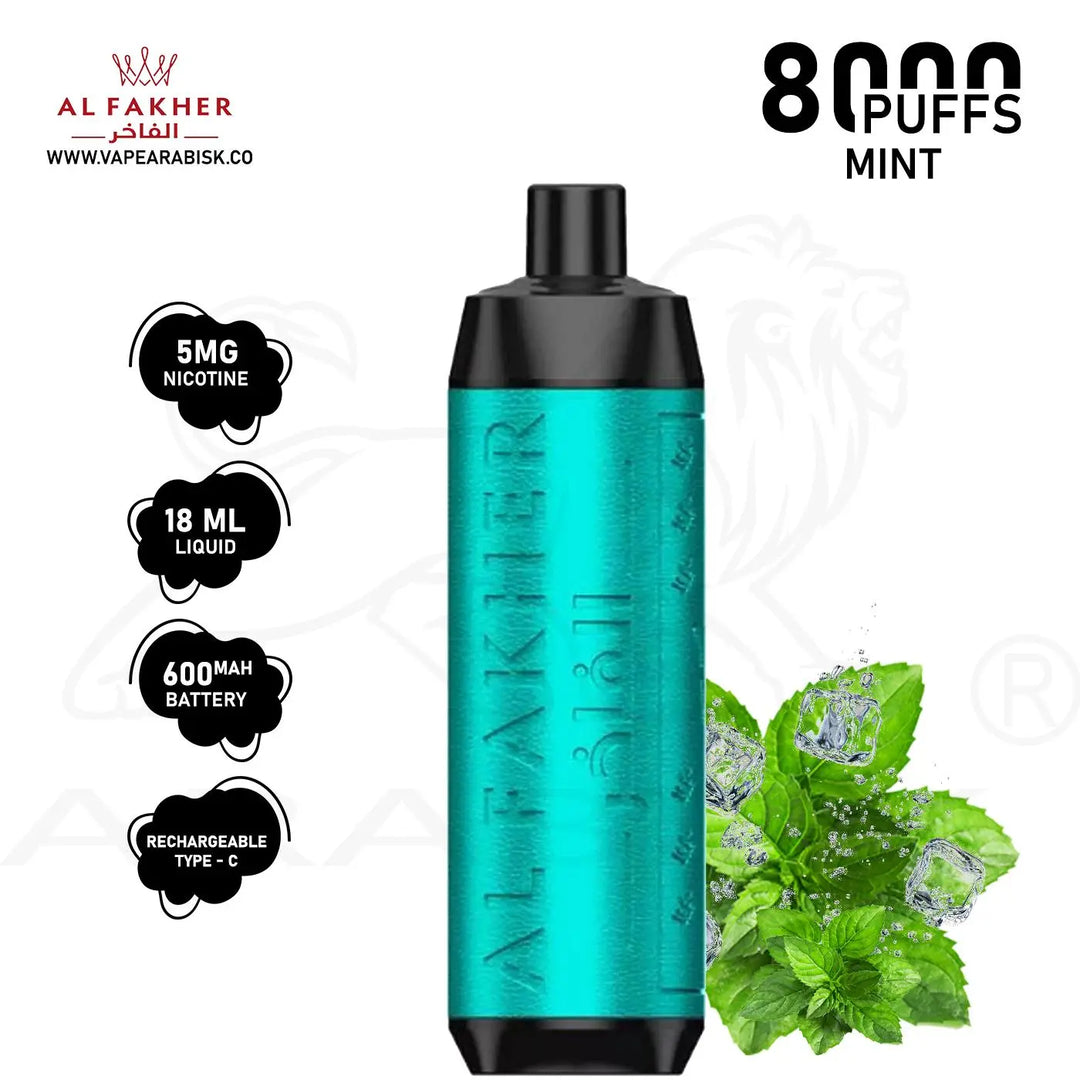 AL FAKHER CROWN BAR 8000 PUFFS 5MG - MINT 