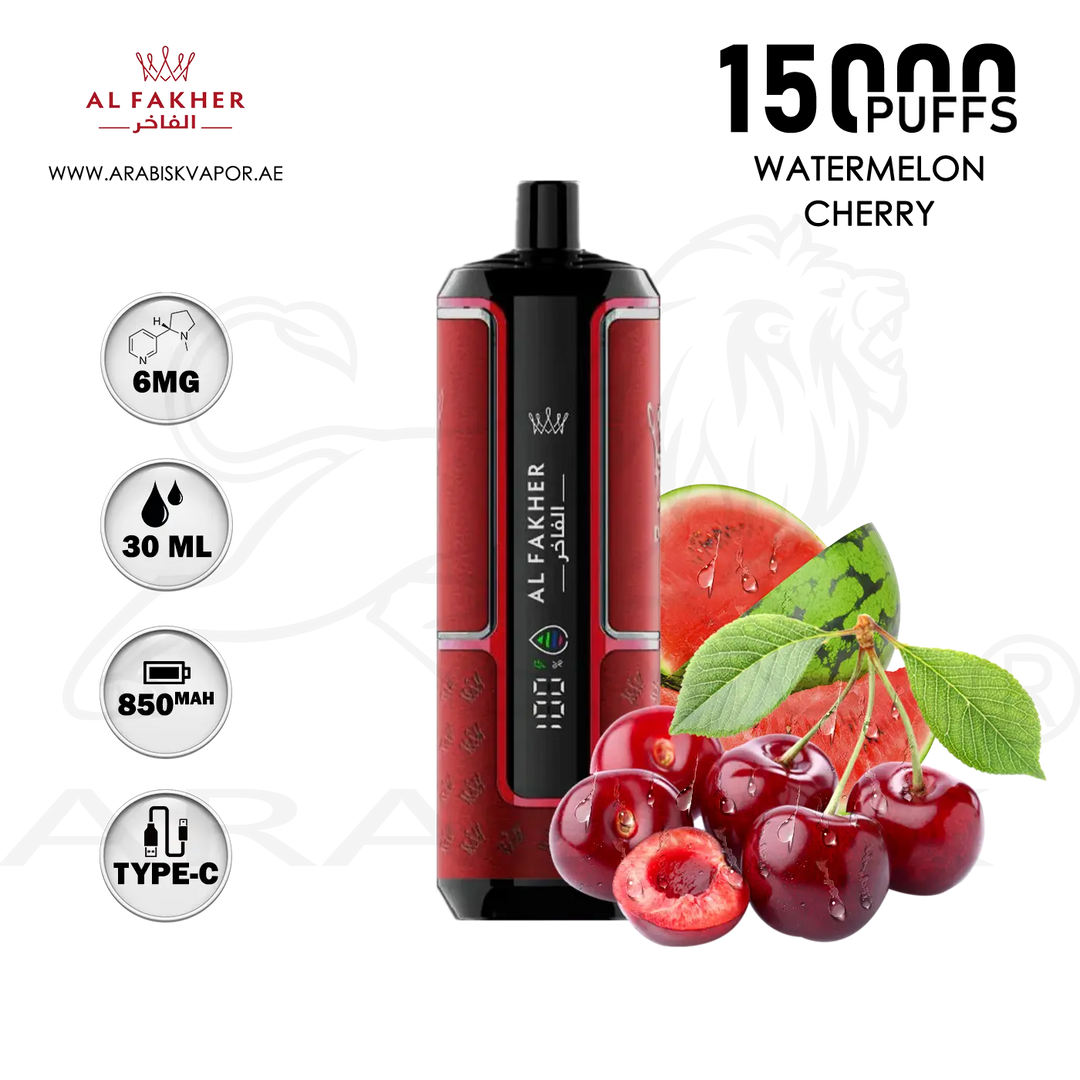 AL FAKHER CROWN BAR HYPERMAX 15000 PUFFS 6MG - WATERMELON CHERRY Arabisk Vape AL FAKHER CROWN BAR HYPERMAX 15000 PUFFS 6MG - WATERMELON CHERRY Arabisk Vape
