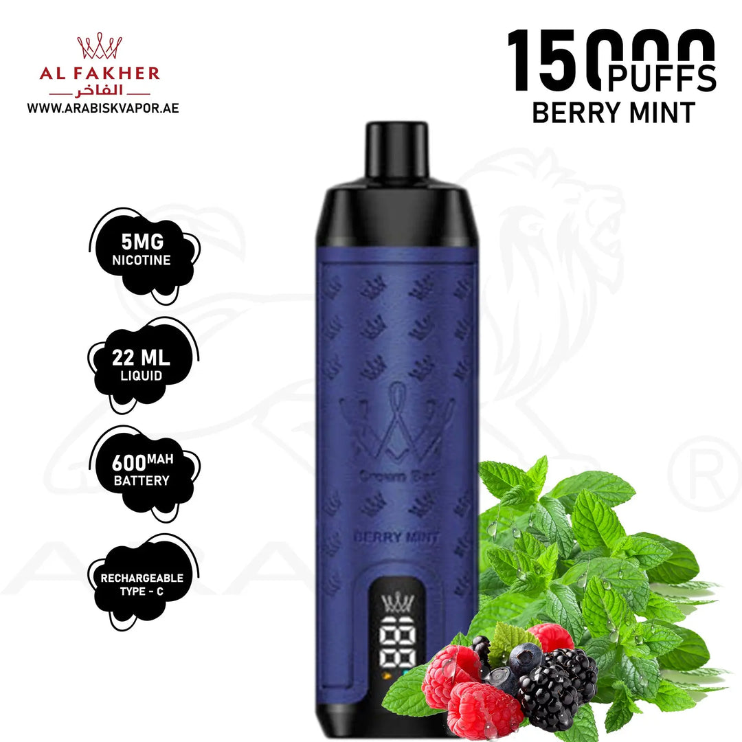 AL FAKHER CROWN BAR PRO MAX 15000 PUFFS 5MG - BERRY MINT 