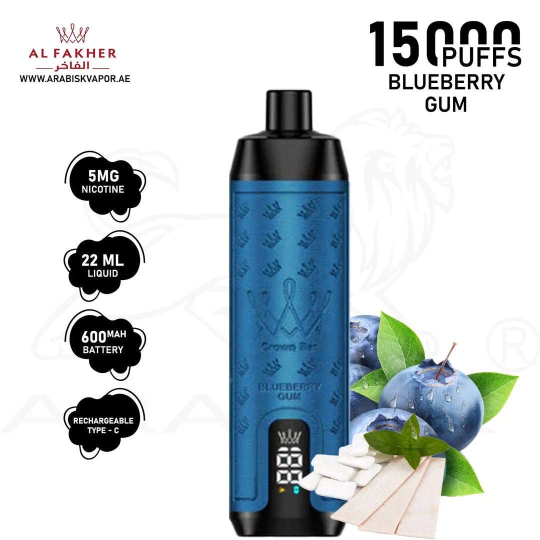 AL FAKHER CROWN BAR PRO MAX 15000 PUFFS 5MG - BLUEBERRY GUM 