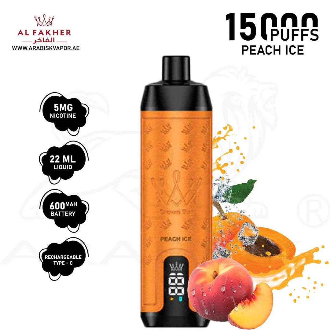 AL FAKHER CROWN BAR PRO MAX 15000 PUFFS 5MG - PEACH ICE 