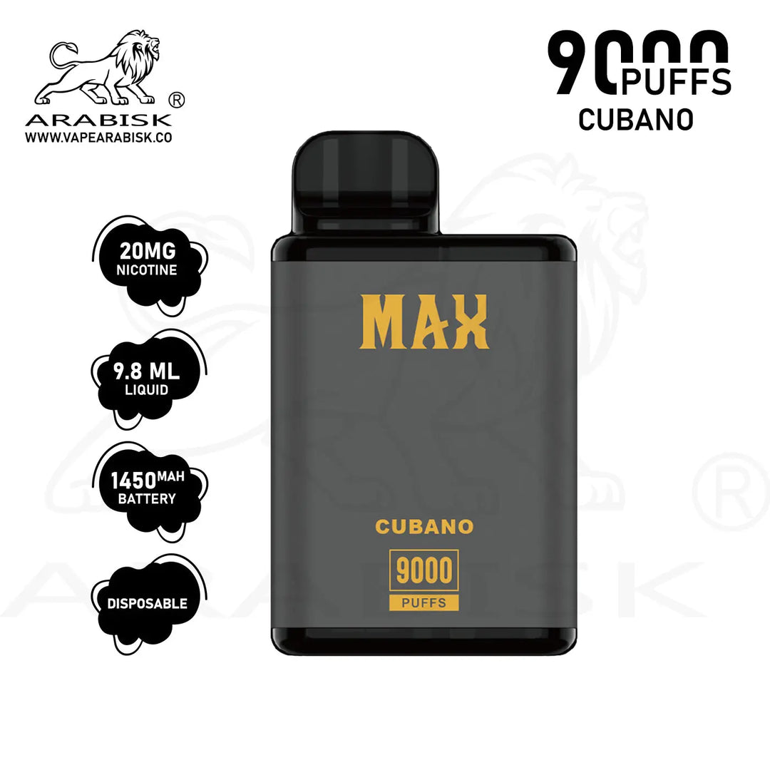 ARABISK AR MAX 9000 PUFFS 20MG - CUBANO Arabisk Vape