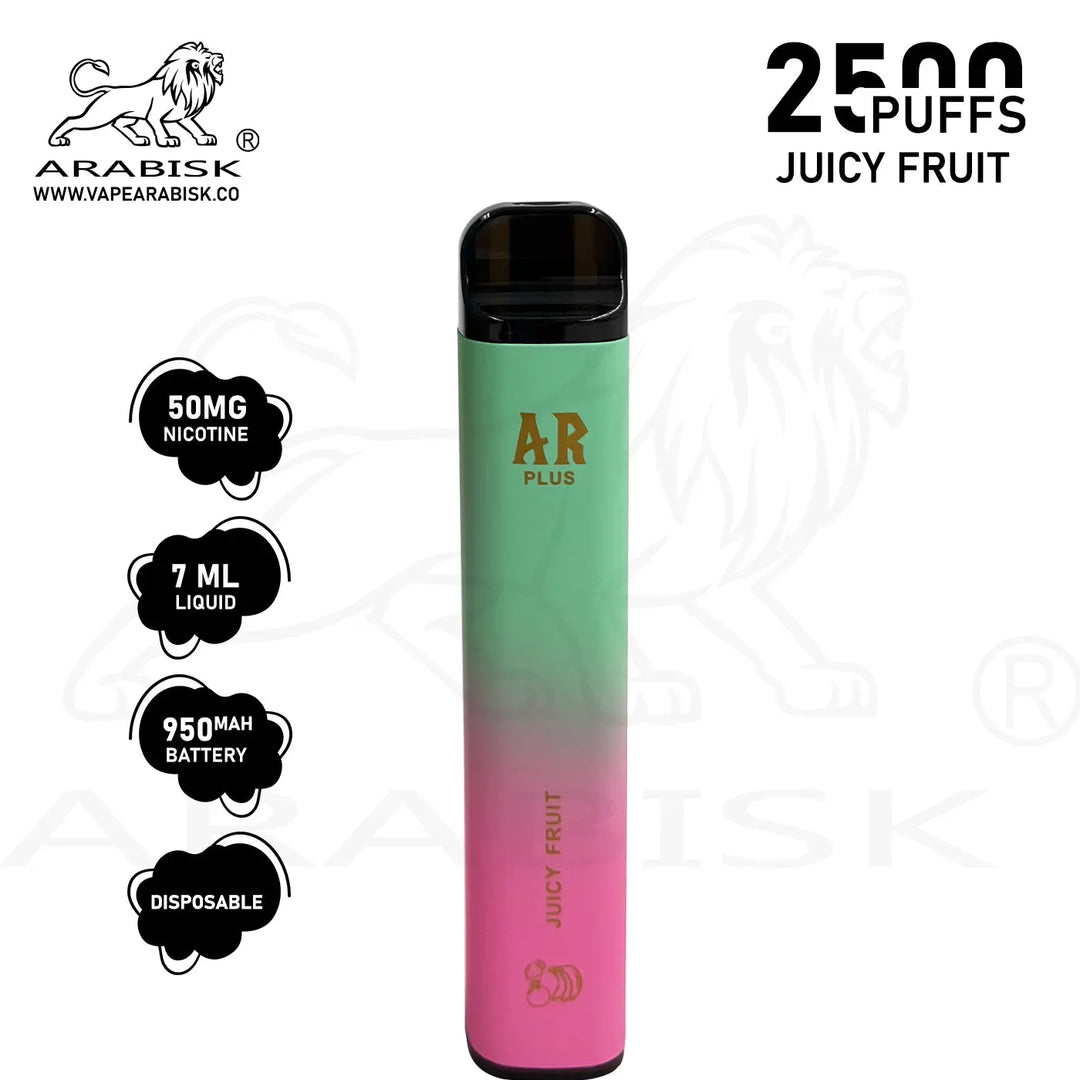 ARABISK AR PLUS 2500 PUFFS 50MG - JUICY FRUIT Arabisk Vape