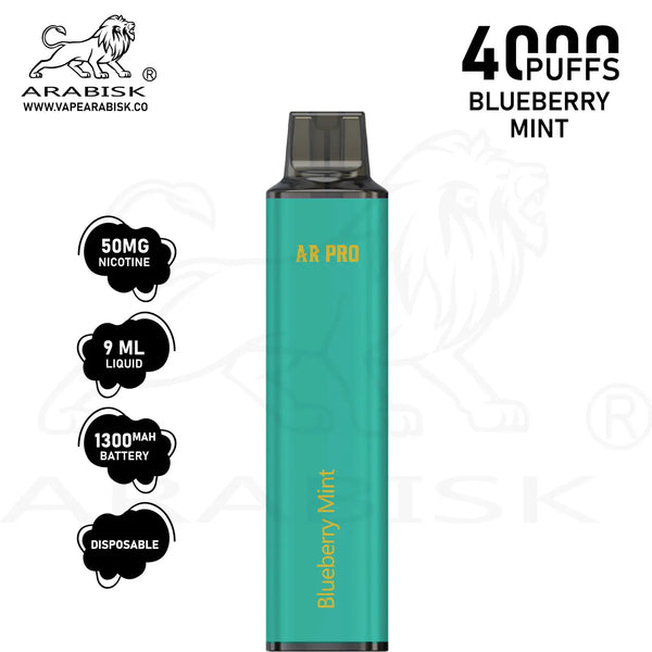 ARABISK AR PRO 4000 PUFFS 50MG - BLUEBERRY MINT Arabisk Vape