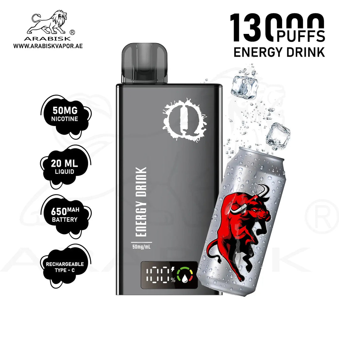 ARABISK Q 13000 PUFFS 50MG - ENERGY DRINK 