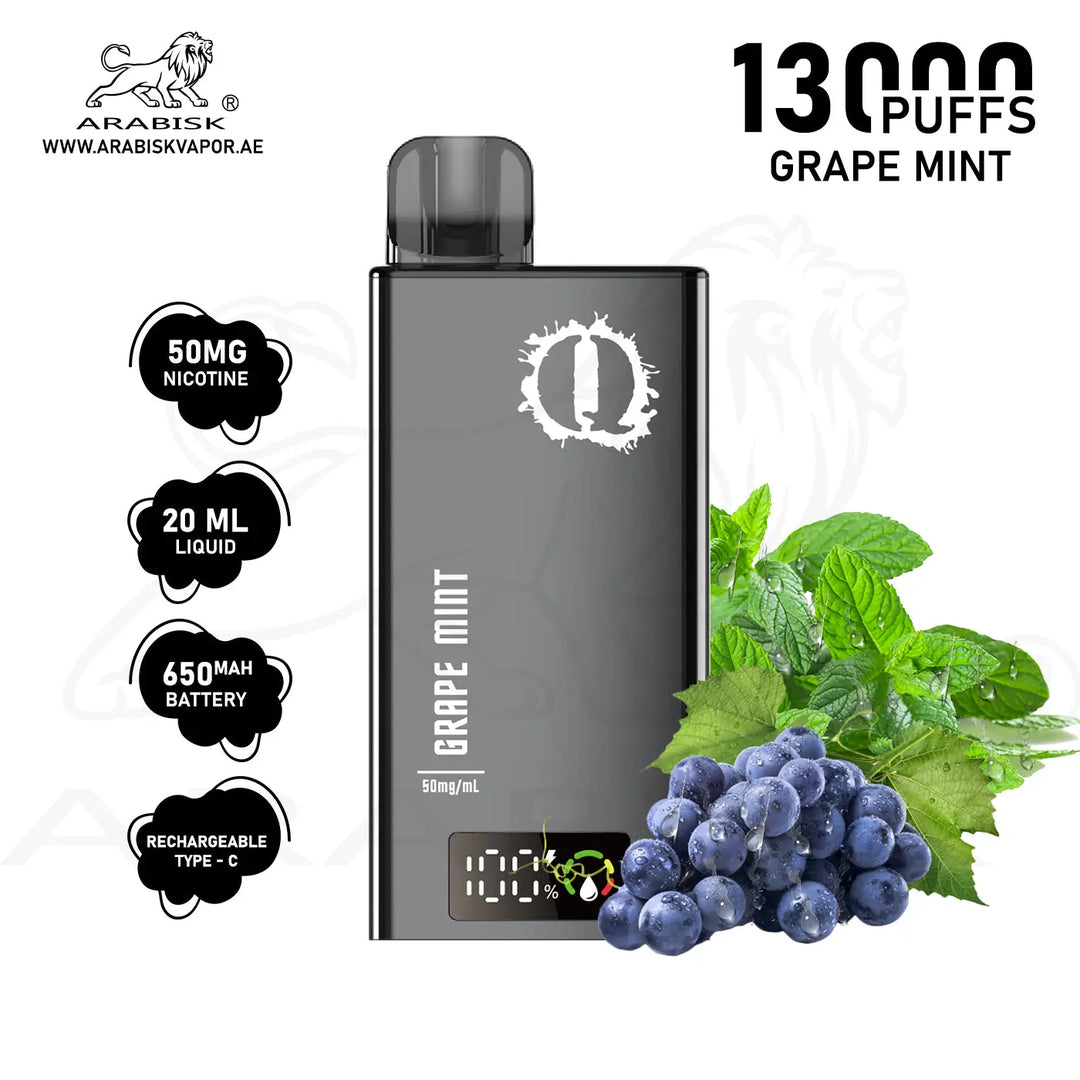 ARABISK Q 13000 PUFFS 50MG - GRAPE MINT 