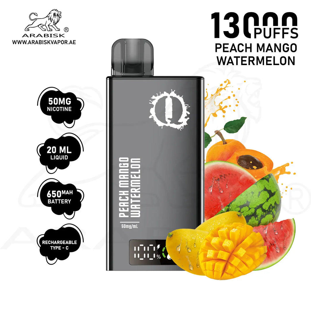 ARABISK Q 13000 PUFFS 50MG - PEACH MANGO WATERMELON 