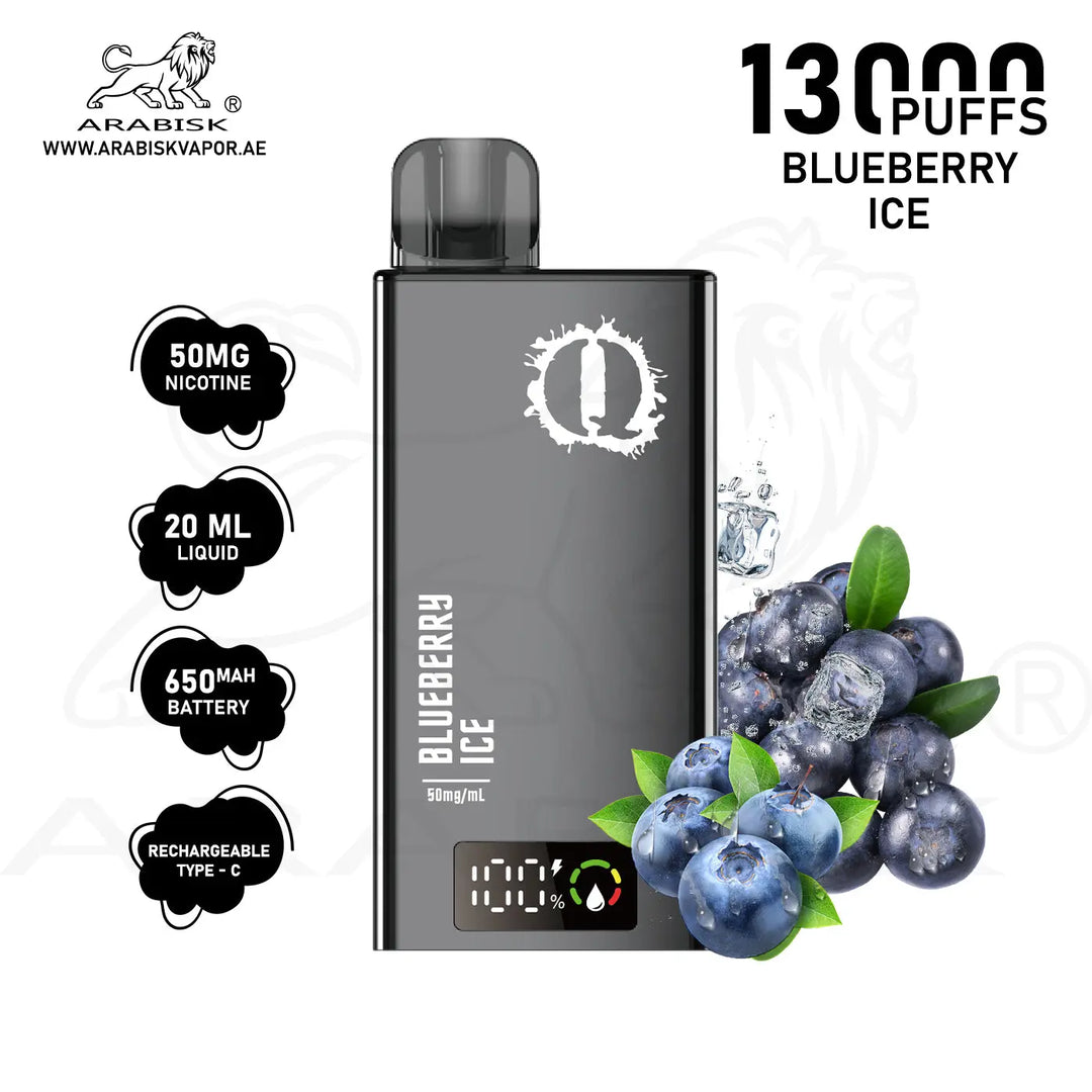 ARABISK Q 13000 PUFFS 50MG  RECHARGEABLE - BLUEBERRY ICE 