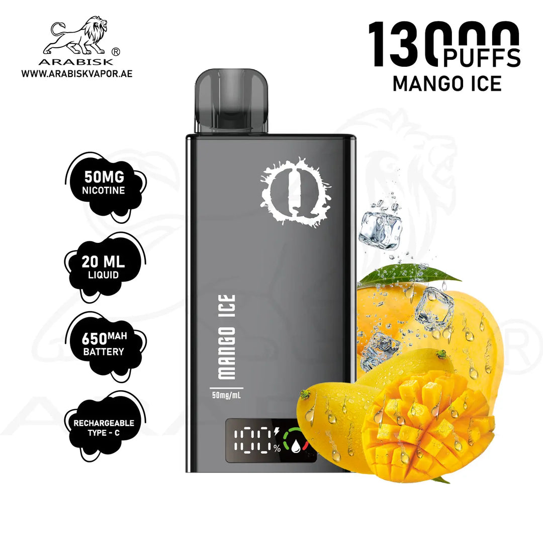 ARABISK Q 13000 PUFFS 50MG  RECHARGEABLE - MANGO ICE 