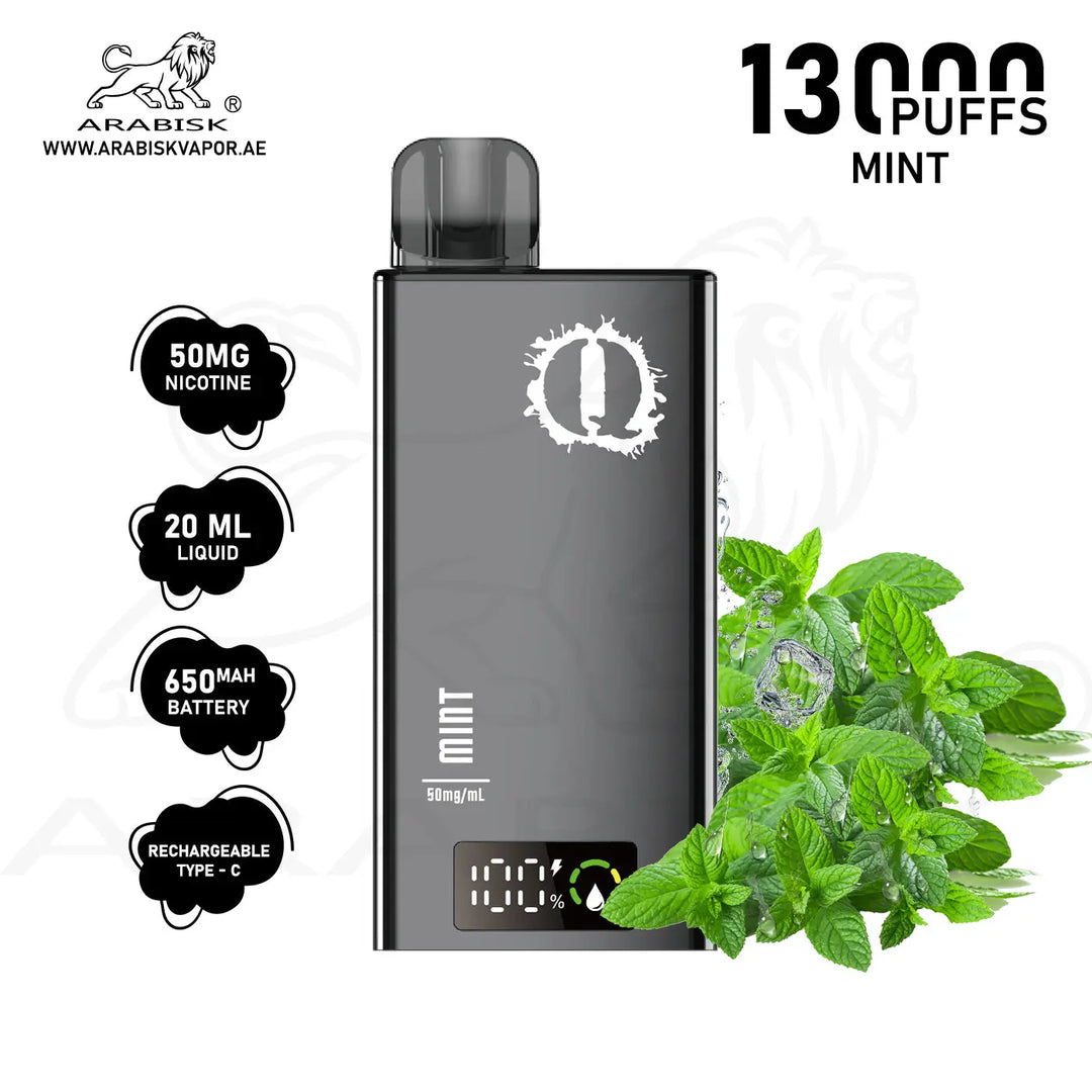 ARABISK Q 13000 PUFFS 50MG  RECHARGEABLE - MINT 