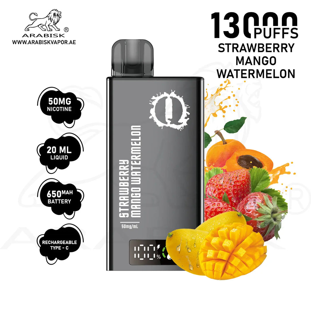 ARABISK Q 13000 PUFFS 50MG - STRAWBERRY MANGO WATERMELON 