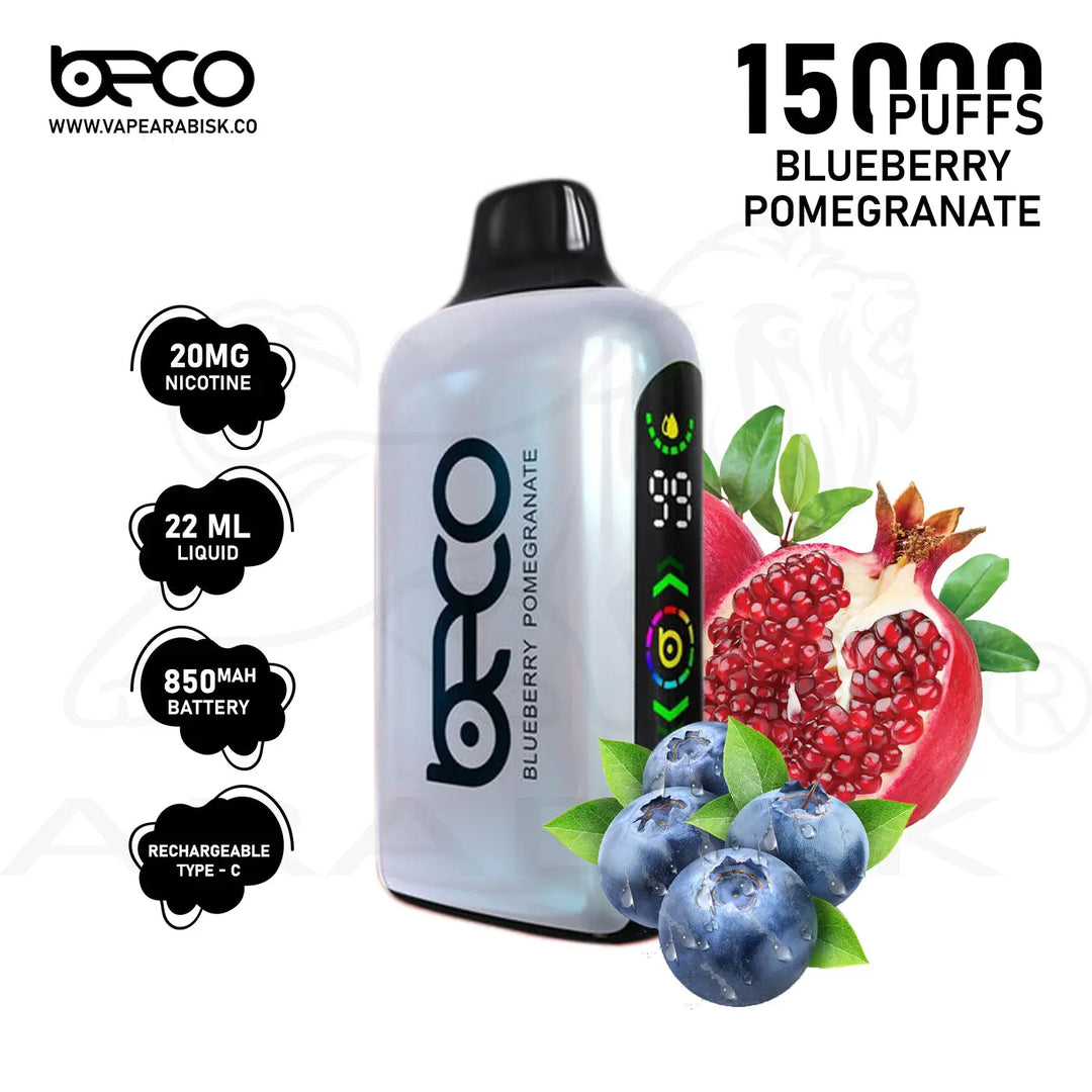 BECO BROCK 15000 PUFFS 20MG - BLUEBERRY POMEGRANATE 