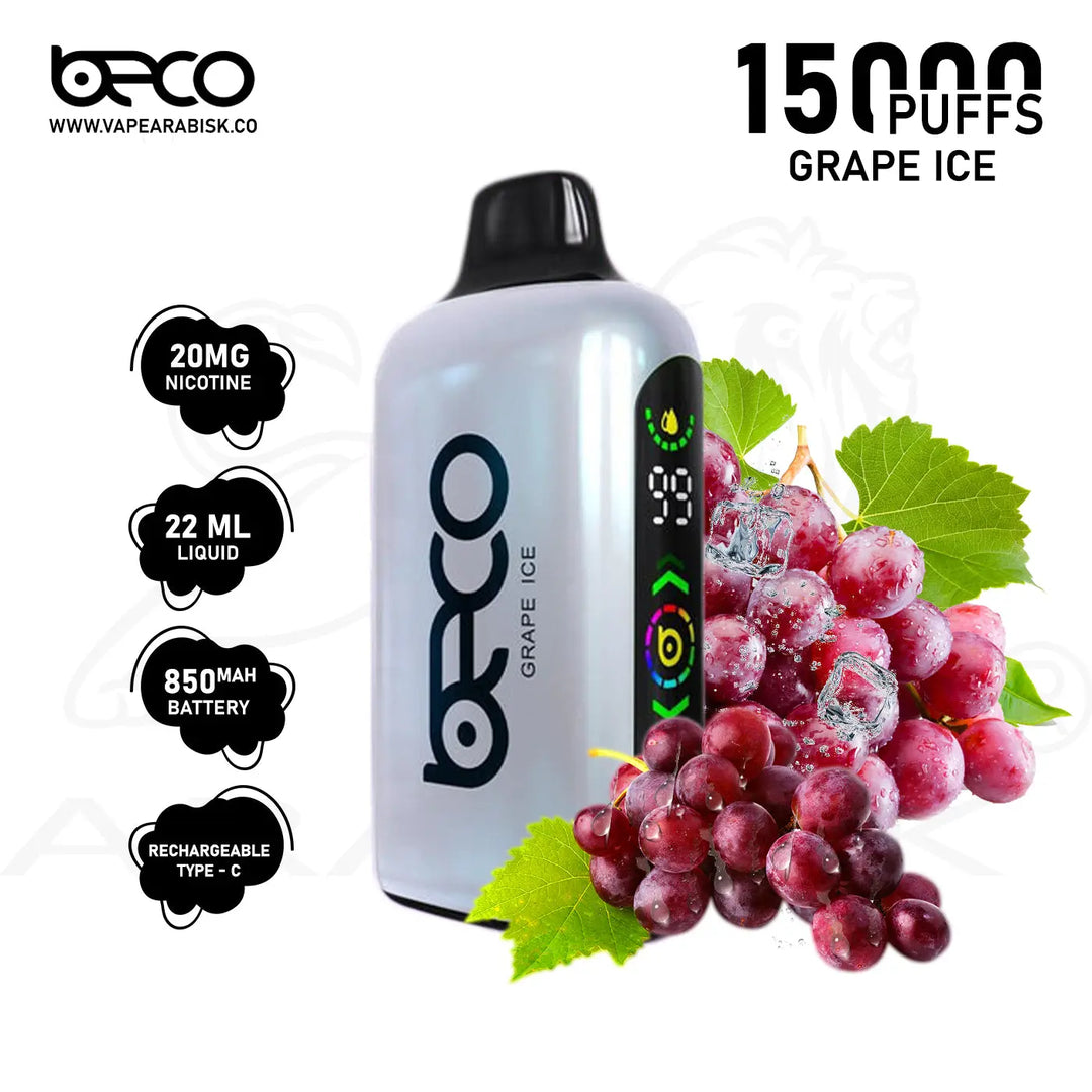 BECO BROCK 15000 PUFFS 20MG - GRAPE ICE 