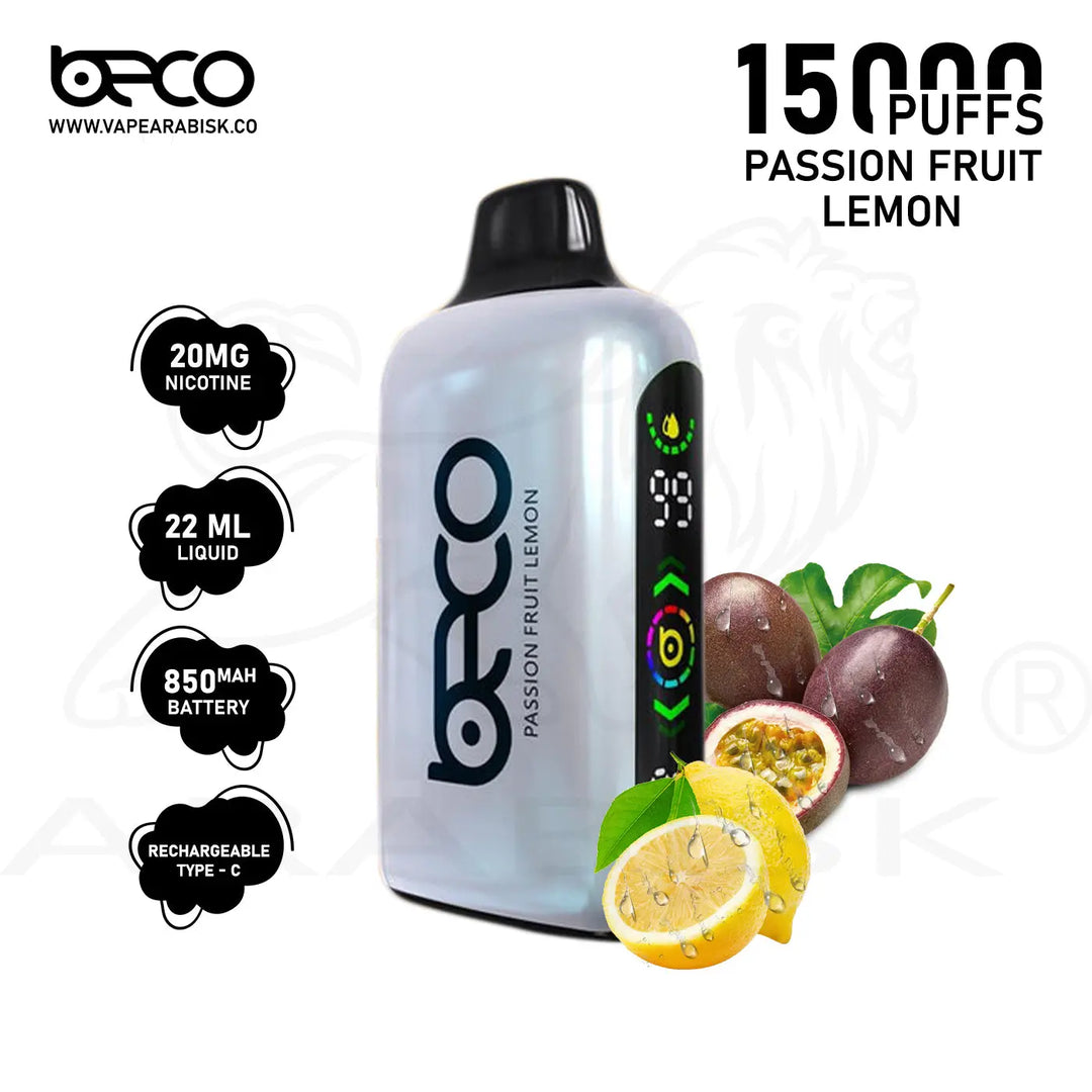 BECO BROCK 15000 PUFFS 20MG - PASSION FRUIT LEMON 