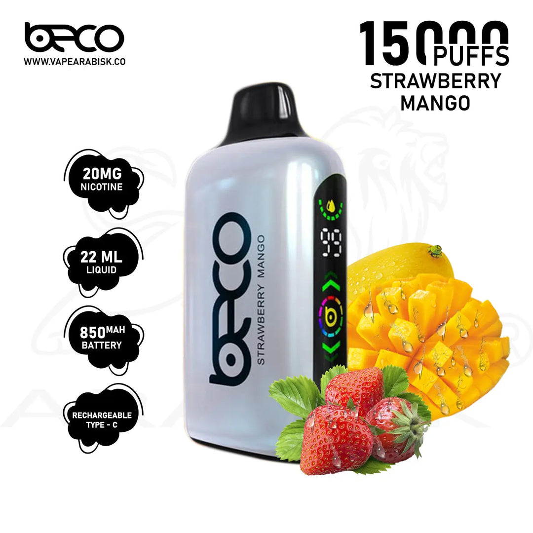 BECO BROCK 15000 PUFFS 20MG - STRAWBERRY MANGO 