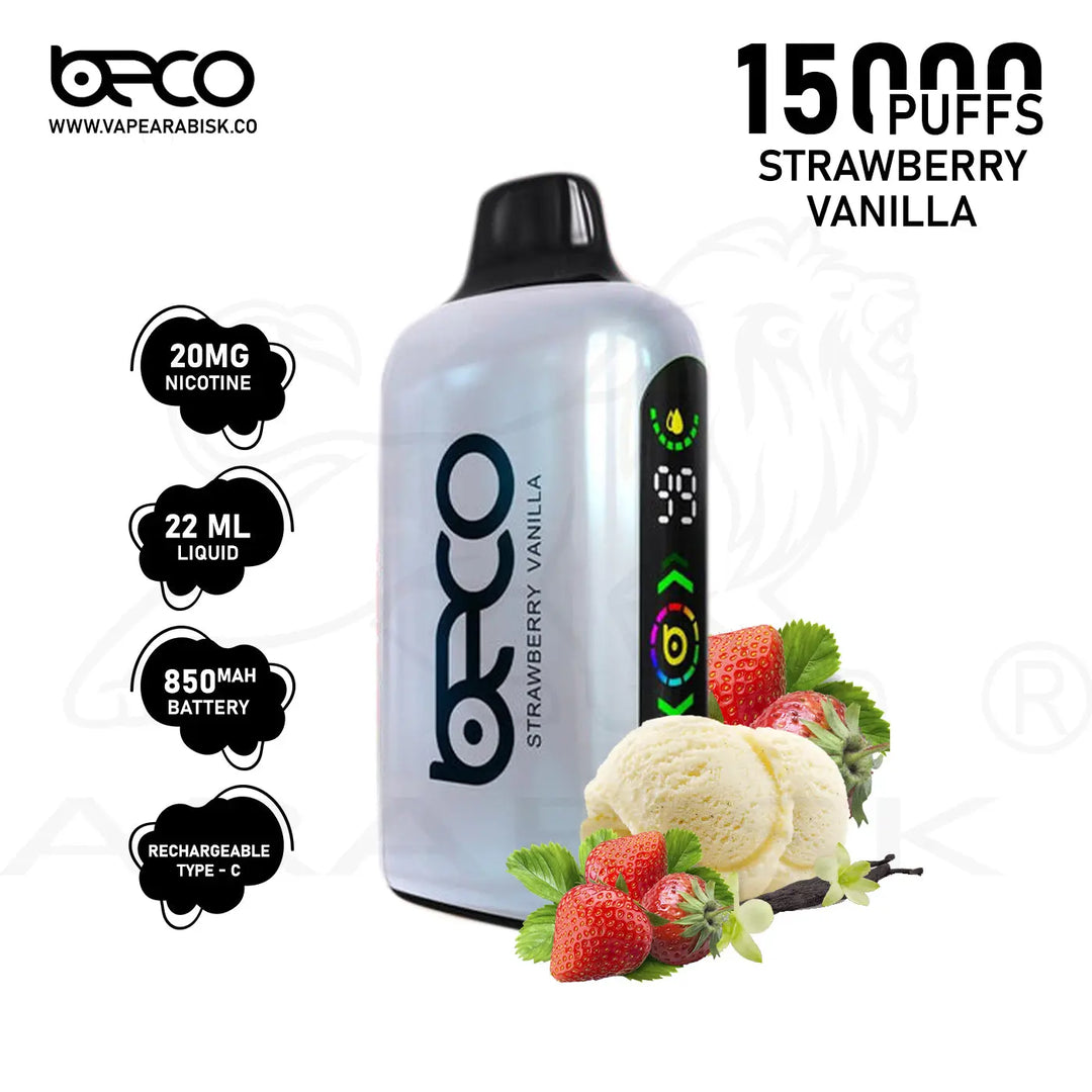 BECO BROCK 15000 PUFFS 20MG - STRAWBERRY VANILLA 