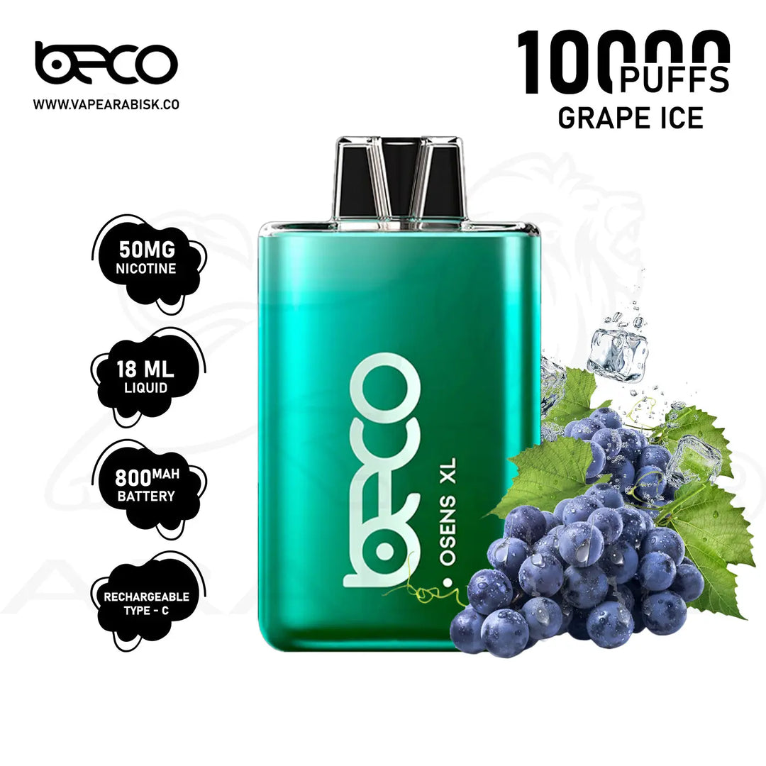 BECO OSENS XL 10000 PUFFS 50 MG - GRAPE ICE 