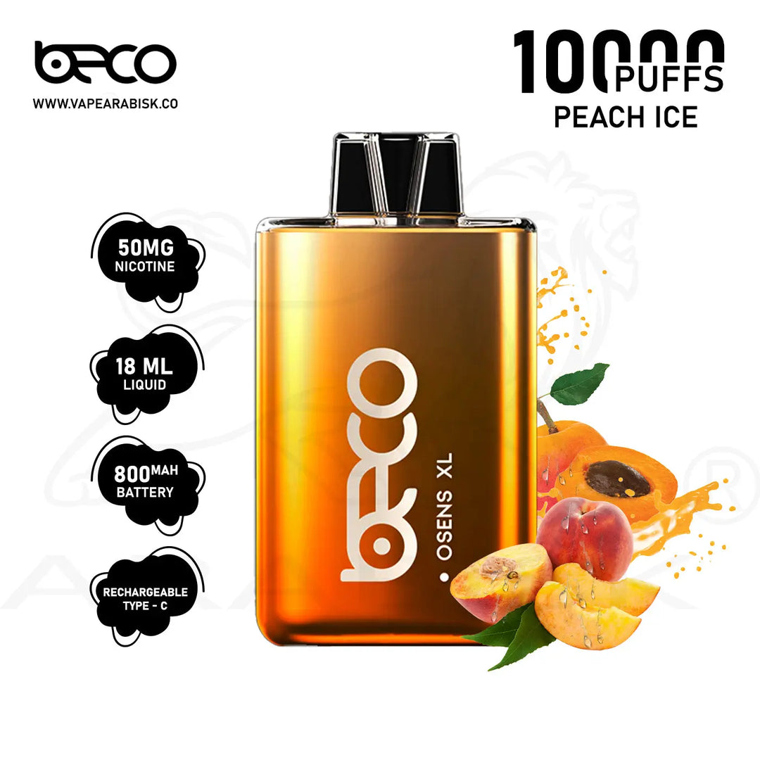 BECO OSENS XL 10000 PUFFS 50 MG - PEACH ICE 