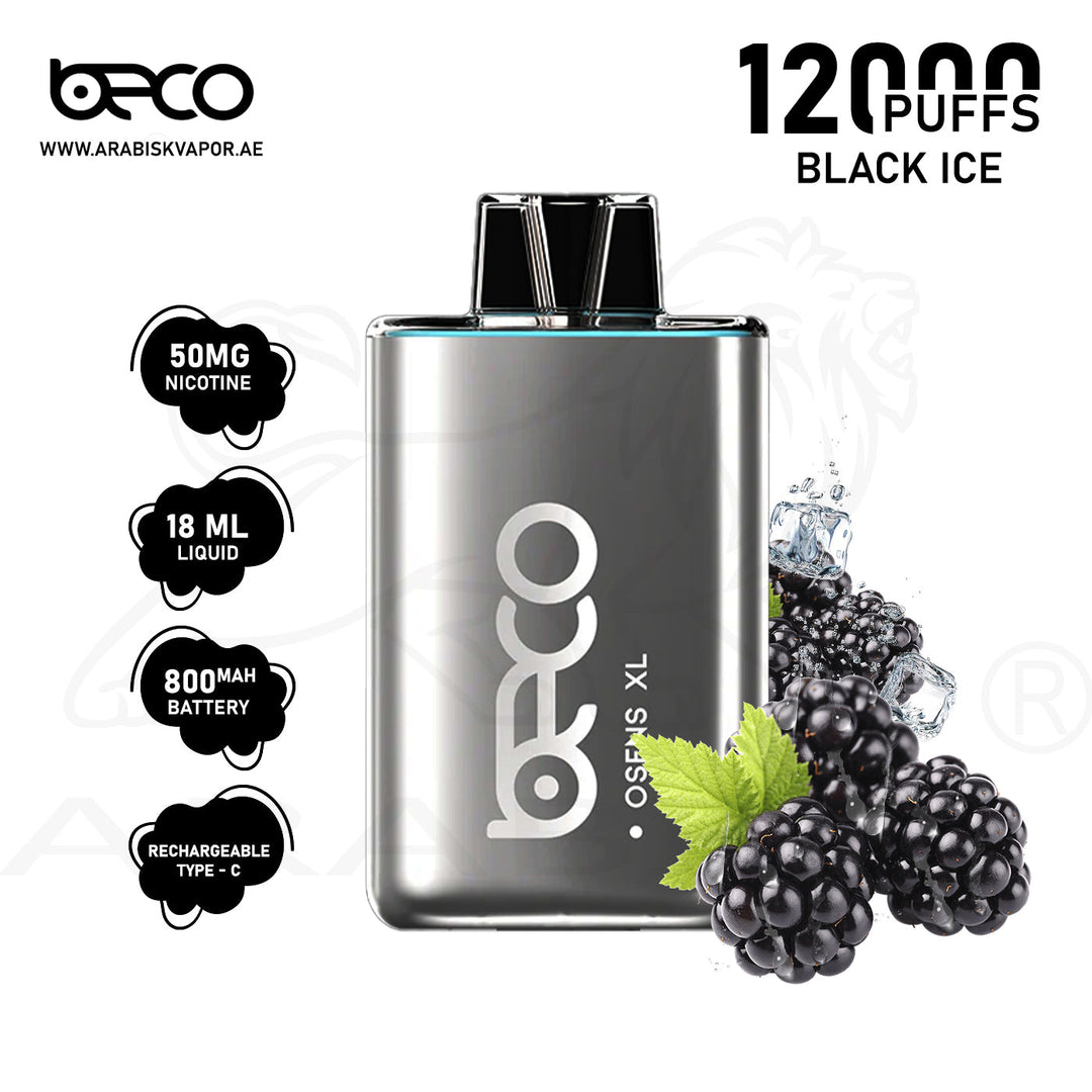 BECO OSENS XL 12000 PUFFS 50 MG - BLACK ICE 