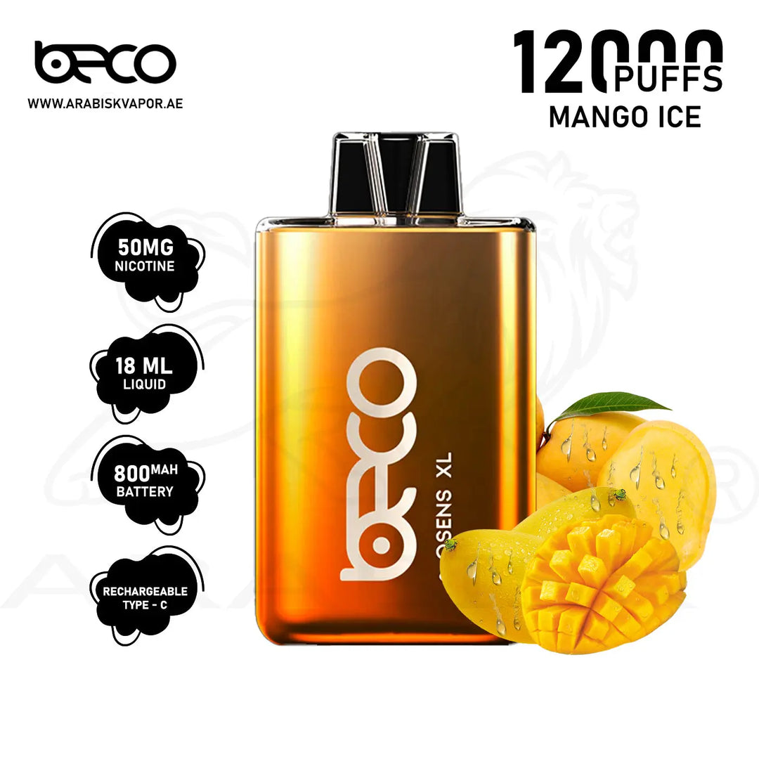 BECO OSENS XL 12000 PUFFS 50 MG - MANGO ICE 