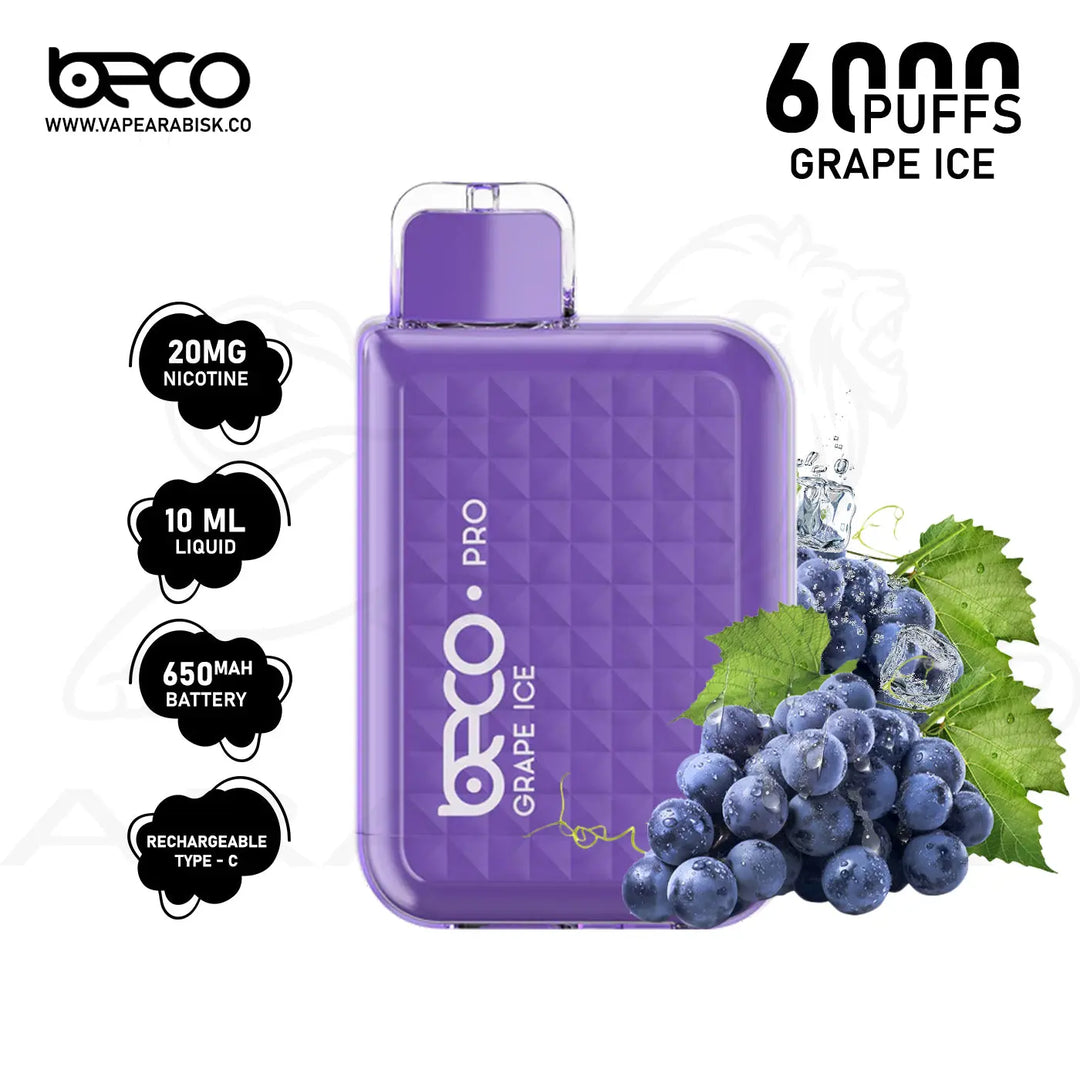 BECO PRO 6000 PUFFS 20MG - GRAPE ICE 