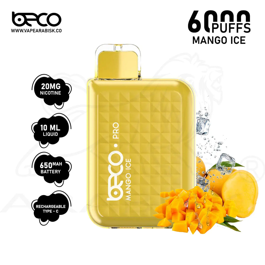 BECO PRO 6000 PUFFS 20MG - MANGO ICE 