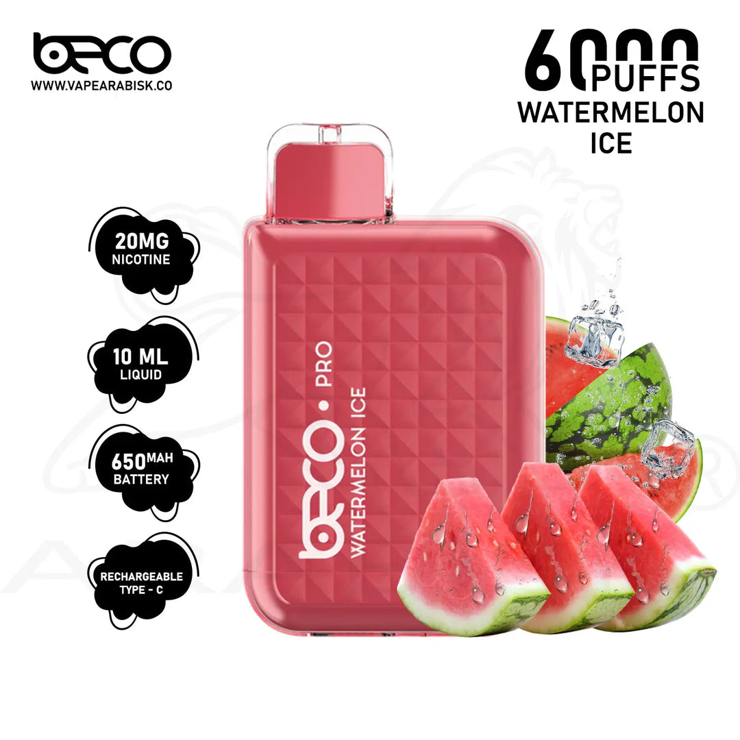 BECO PRO 6000 PUFFS 20MG - WATERMELON ICE 