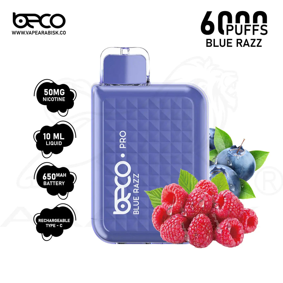 BECO PRO 6000 PUFFS 50MG - BLUE RAZZ 