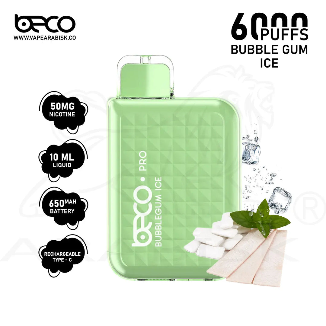 BECO PRO 6000 PUFFS 50MG - BUBBLEGUM ICE 