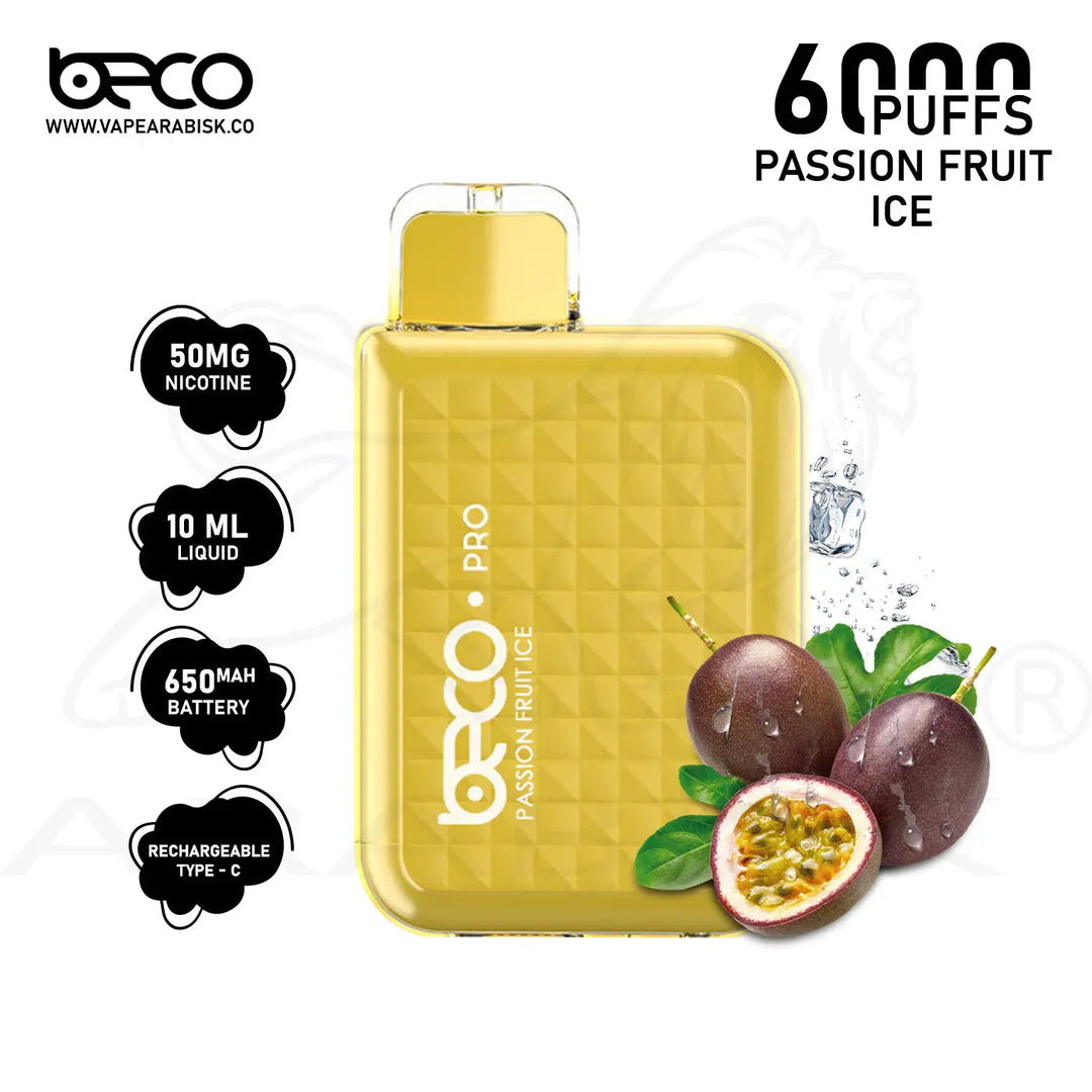 BECO PRO 6000 PUFFS 50MG - PASSION FRUIT ICE 