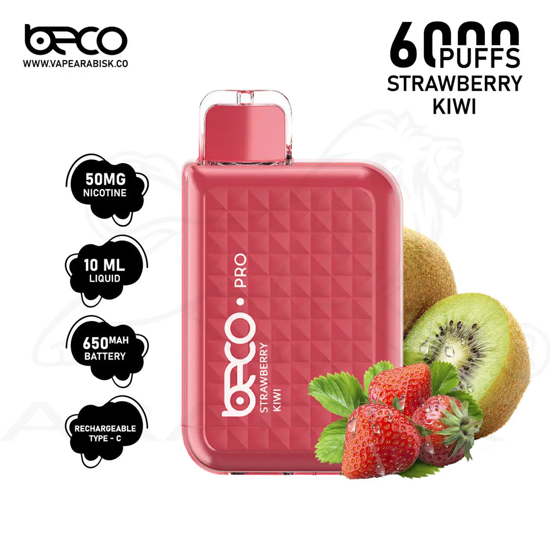 BECO PRO 6000 PUFFS 50MG - STRAWBERRY KIWI 