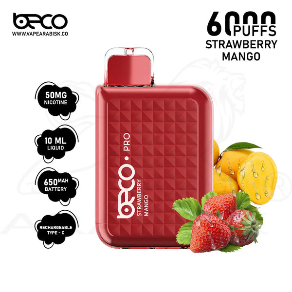 BECO PRO 6000 PUFFS 50MG - STRAWBERRY MANGO 