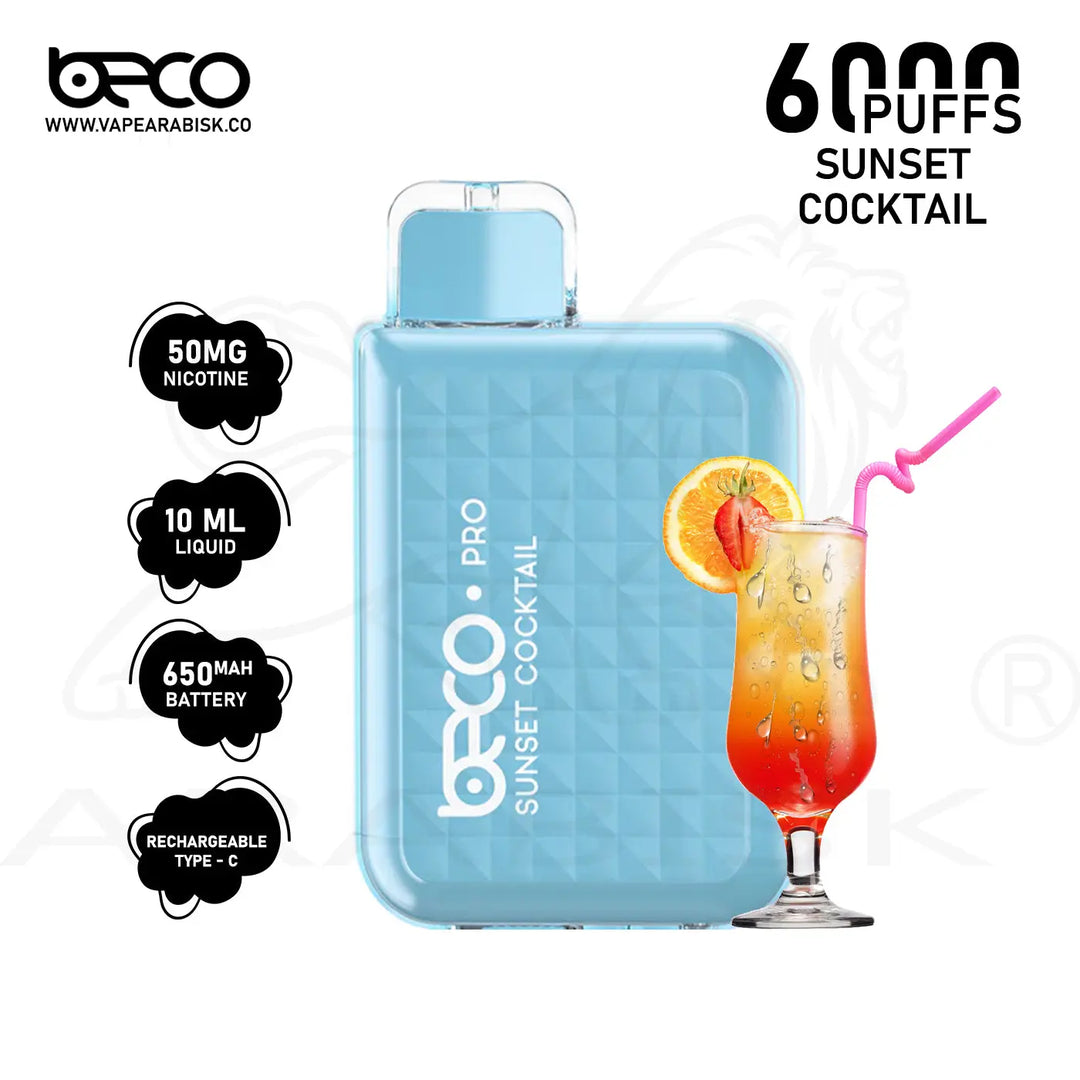 BECO PRO 6000 PUFFS 50MG - SUNSET COCKTAIL 