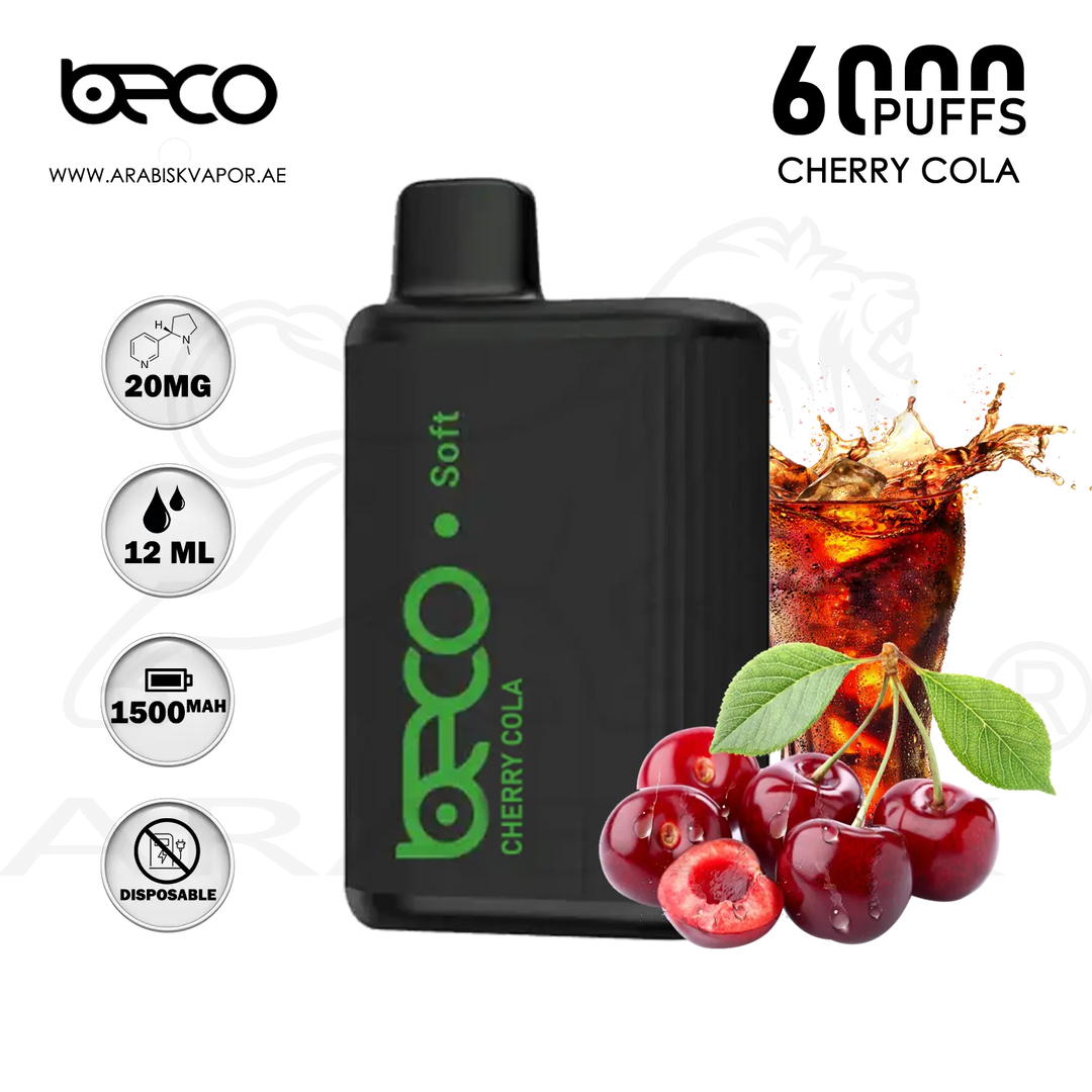 Buy BECO SOFT 6000 Puffs - Cherry Cola Disposable Device (20mg) Arabisk Vape Buy BECO SOFT 6000 Puffs - Cherry Cola Disposable Device (20mg) Arabisk Vape