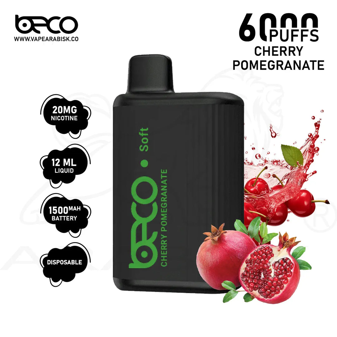 BECO SOFT 6000 PUFFS 20MG - CHERRY POMEGRANATE 